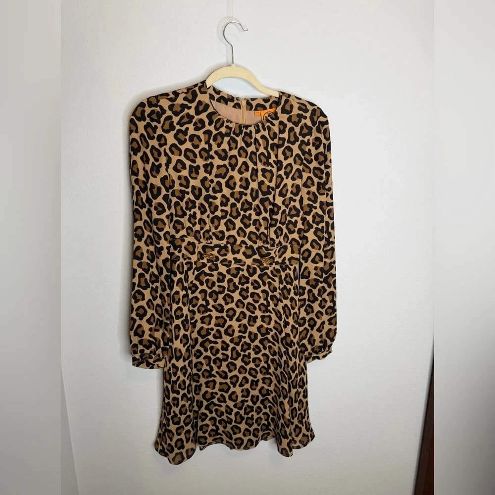 Tory Burch lined leopard print dress women’s size 4